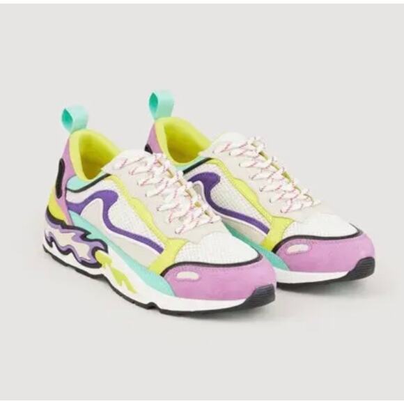 NEW in box Sandro Flame Sneakers Parme size 37 / 6.5 Fashion Sneakers - Picture 2 of 8